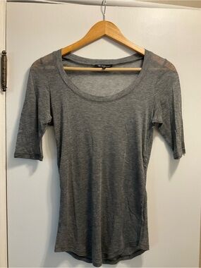 Isabel Marant Sheer Gray Scoop Neck Short Sleeve Tee